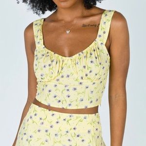 Princess Polly/Motel yellow floral top!